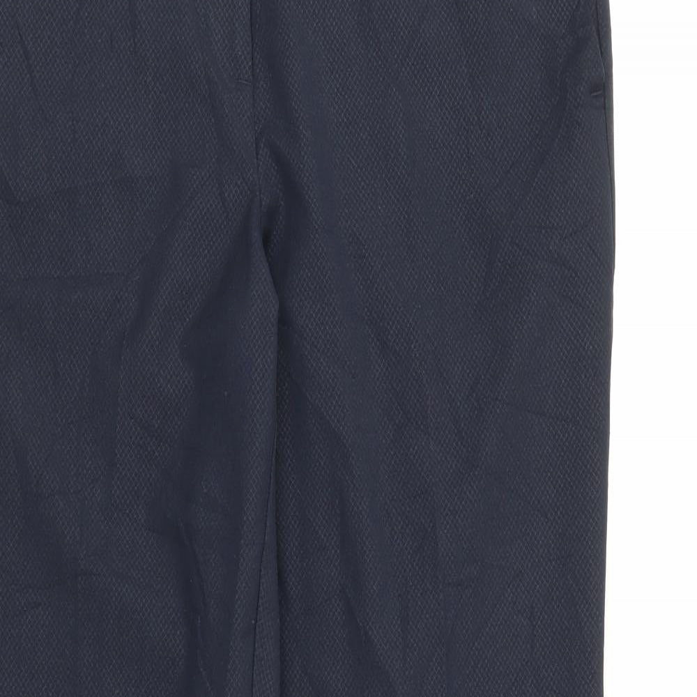 Marks and Spencer Womens Blue  Polyester Carrot Trousers Size 12 L28 in Regular Zip