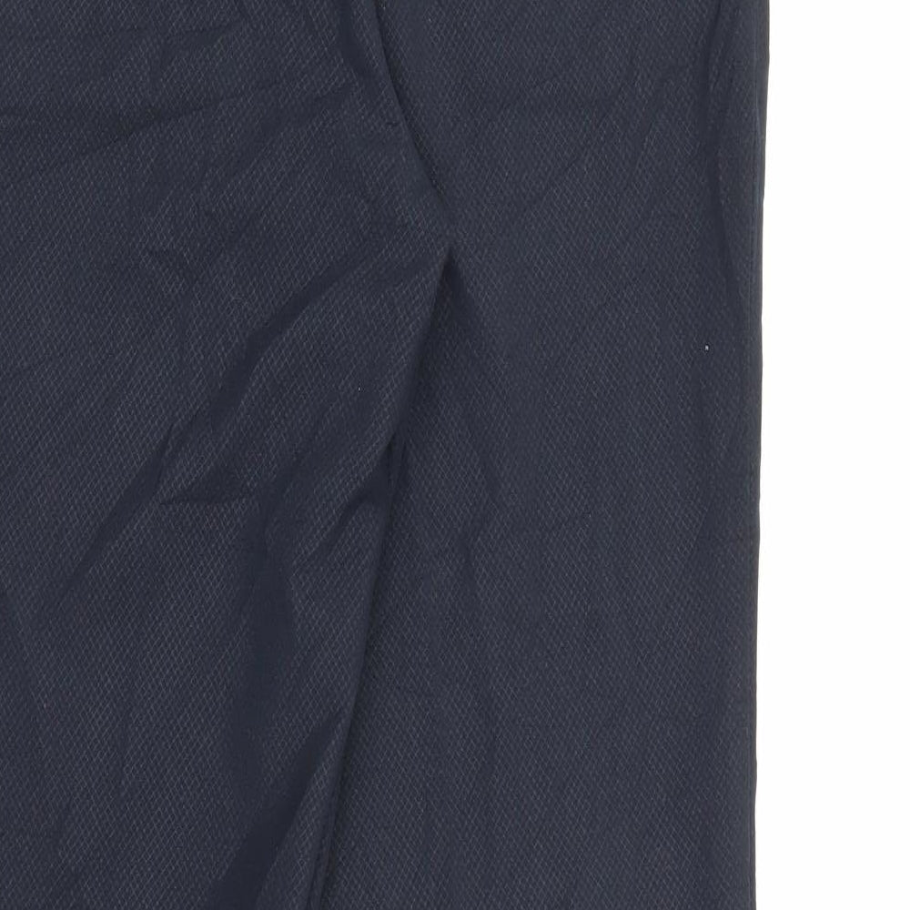 Marks and Spencer Womens Blue  Polyester Carrot Trousers Size 12 L28 in Regular Zip