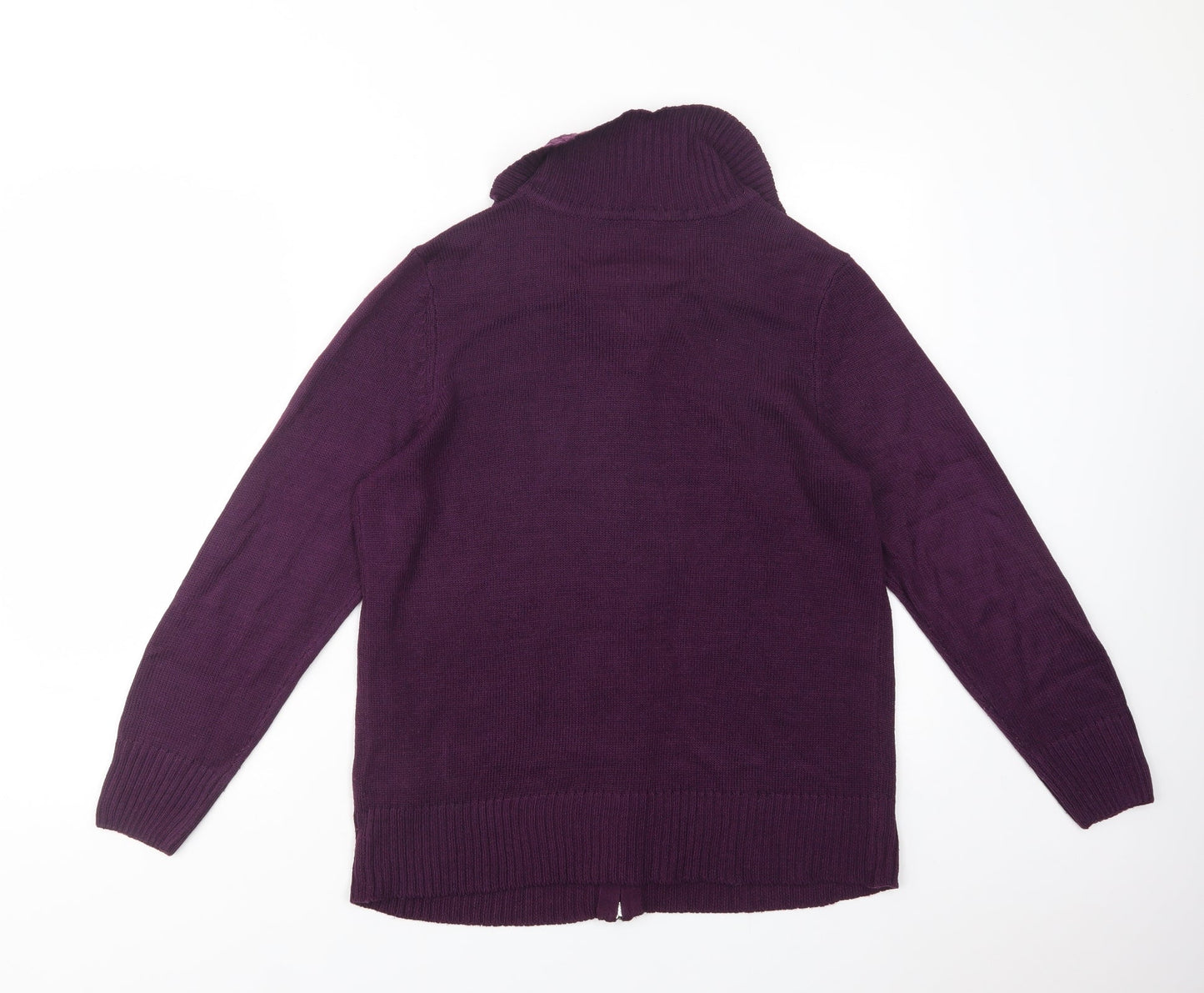 AproductZ Womens Purple Collared  Acrylic Pullover Jumper Size 16