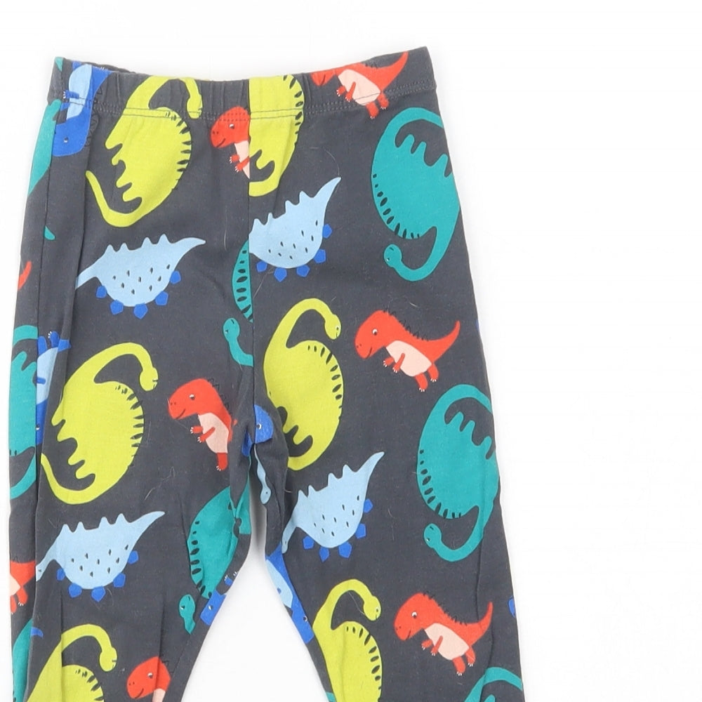 F&F Baby Black Geometric Cotton Jogger Leggings Size 18-24 Months   - Dinosaur Print