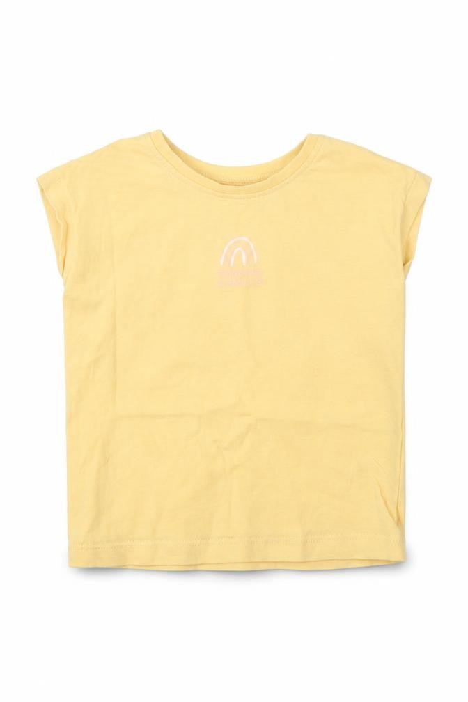 George Baby Yellow  Cotton Basic T-Shirt Size 9-12 Months Crew Neck Pullover - Rainbows And |Smiles