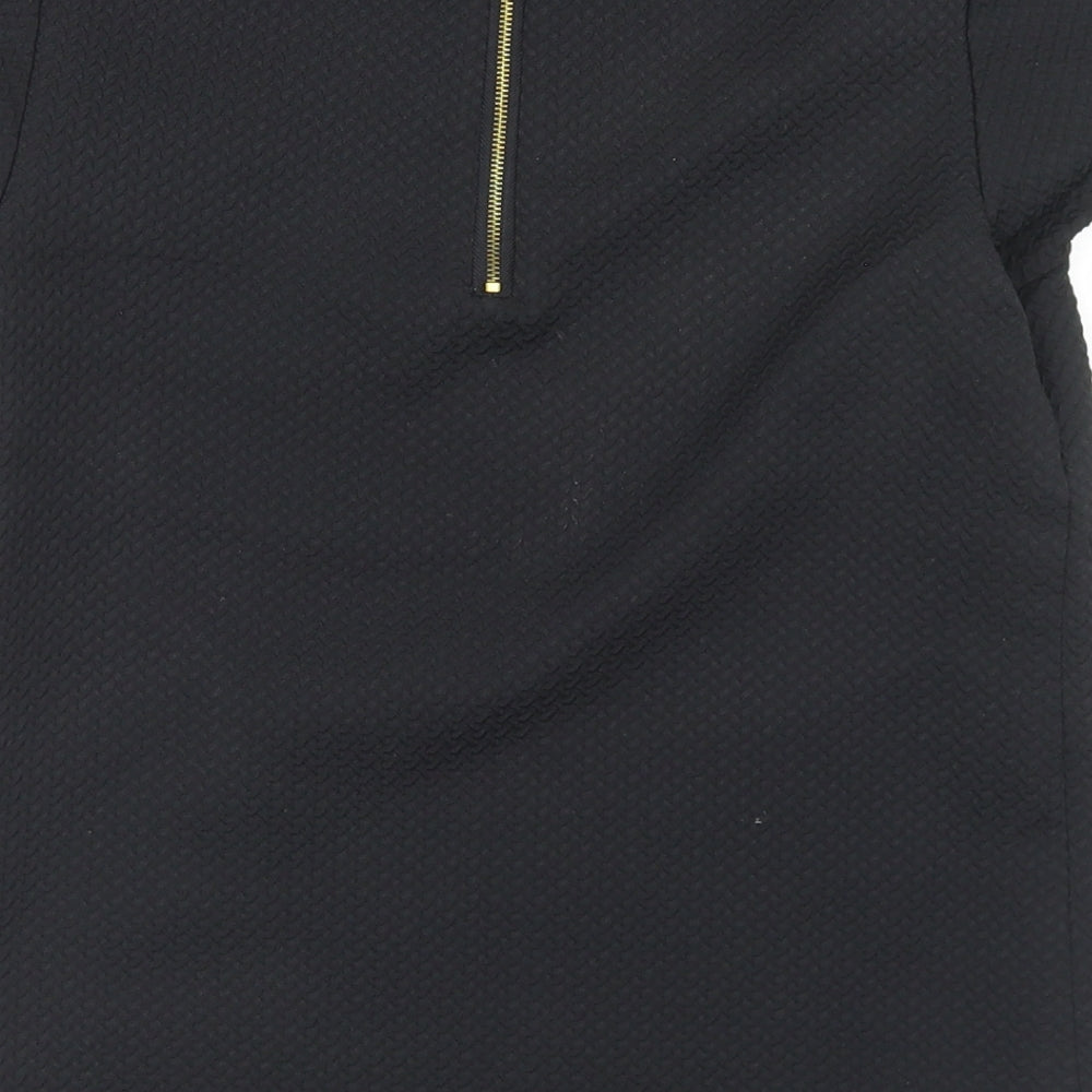 Mohito Womens Black  Polyester Basic Blouse Size 6 Round Neck