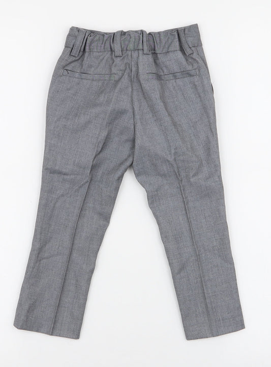 NEXT Boys Grey  Polyester Dress Pants Trousers Size 3 Years  Regular Zip