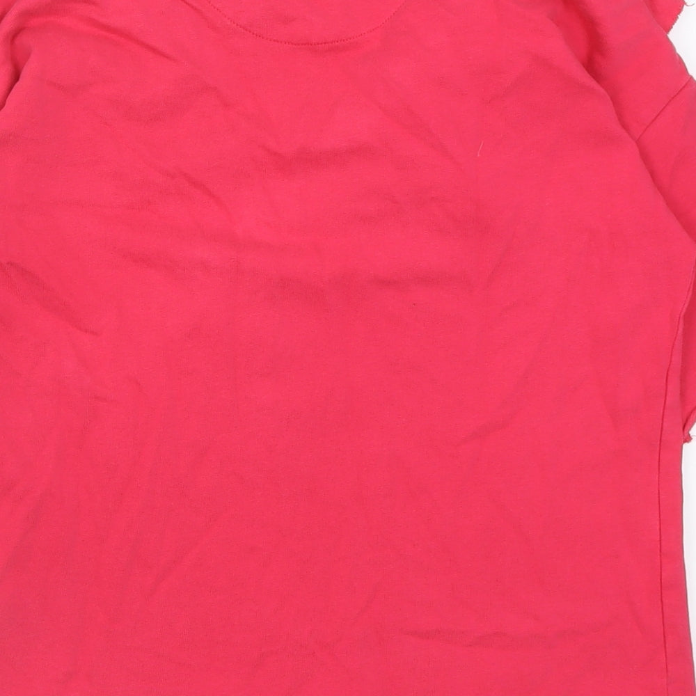 Marks and Spencer Girls Pink  Cotton Pullover Sweatshirt Size 11-12 Years  Pullover