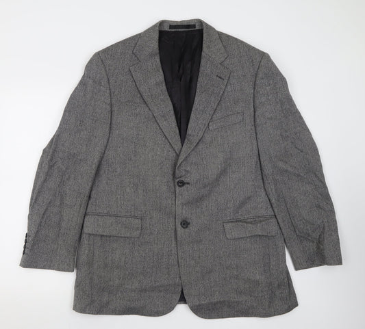 Marks and Spencer Mens Grey Plaid Wool Jacket Suit Jacket Size 42