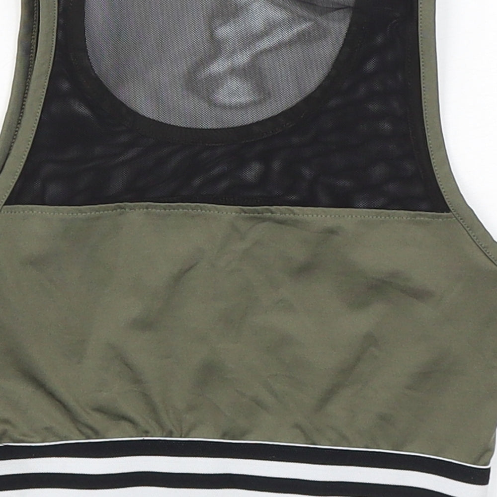 Miss e-vie Girls Green  Polyester Cropped Tank Size 9-10 Years Round Neck Pullover