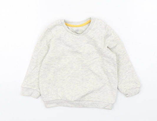 F&F Boys Grey  Cotton Pullover Jumper Size 9-12 Months  Pullover