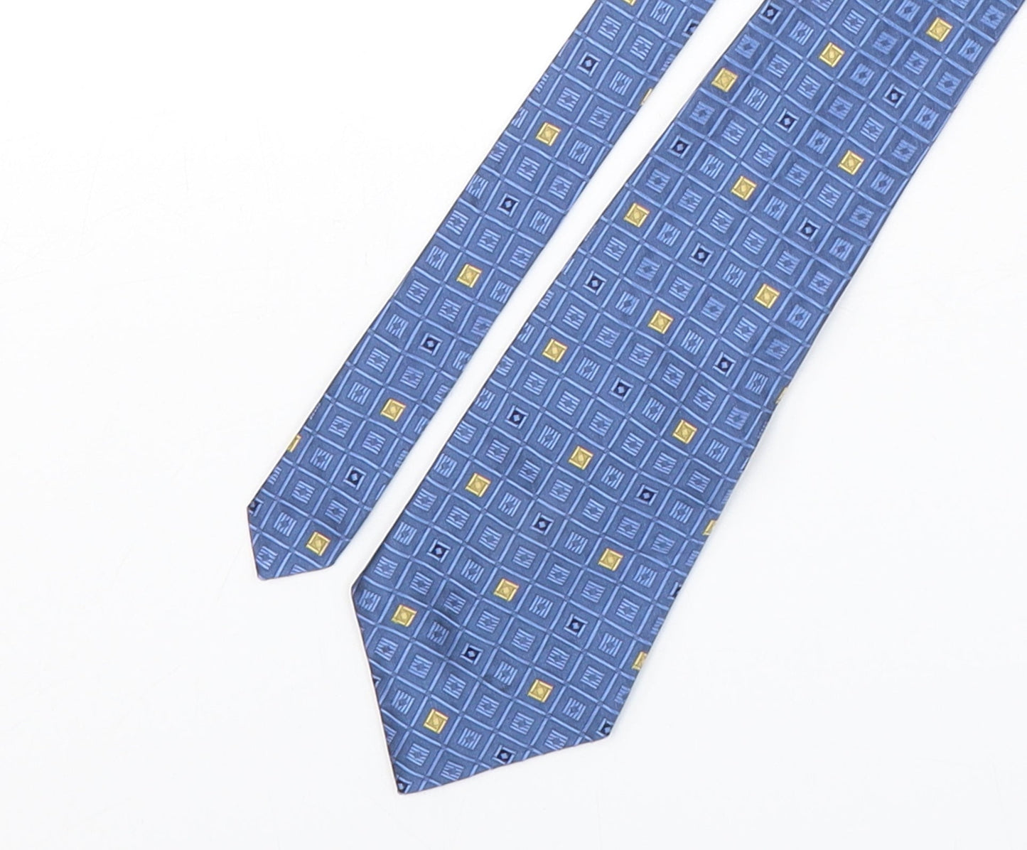 Osbourne Mens Blue Plaids & Checks Silk Pointed Tie One Size