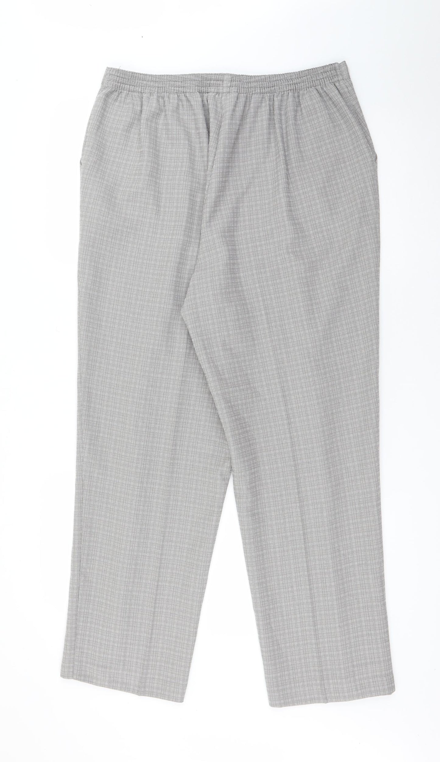 Classics Womens Grey  Polyester Carrot Trousers Size 14 L26.5 in Regular