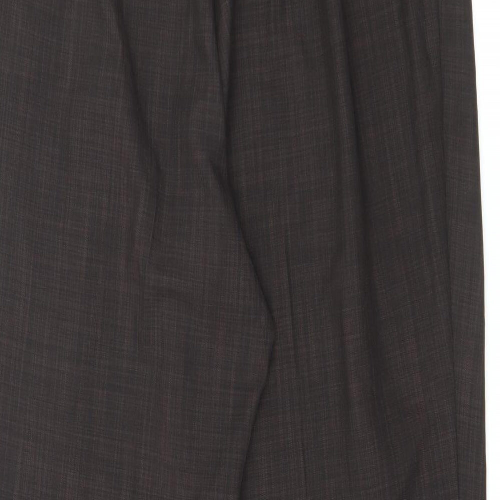 Classic Womens Brown  Polyester Carrot Trousers Size 14 L26 in Regular