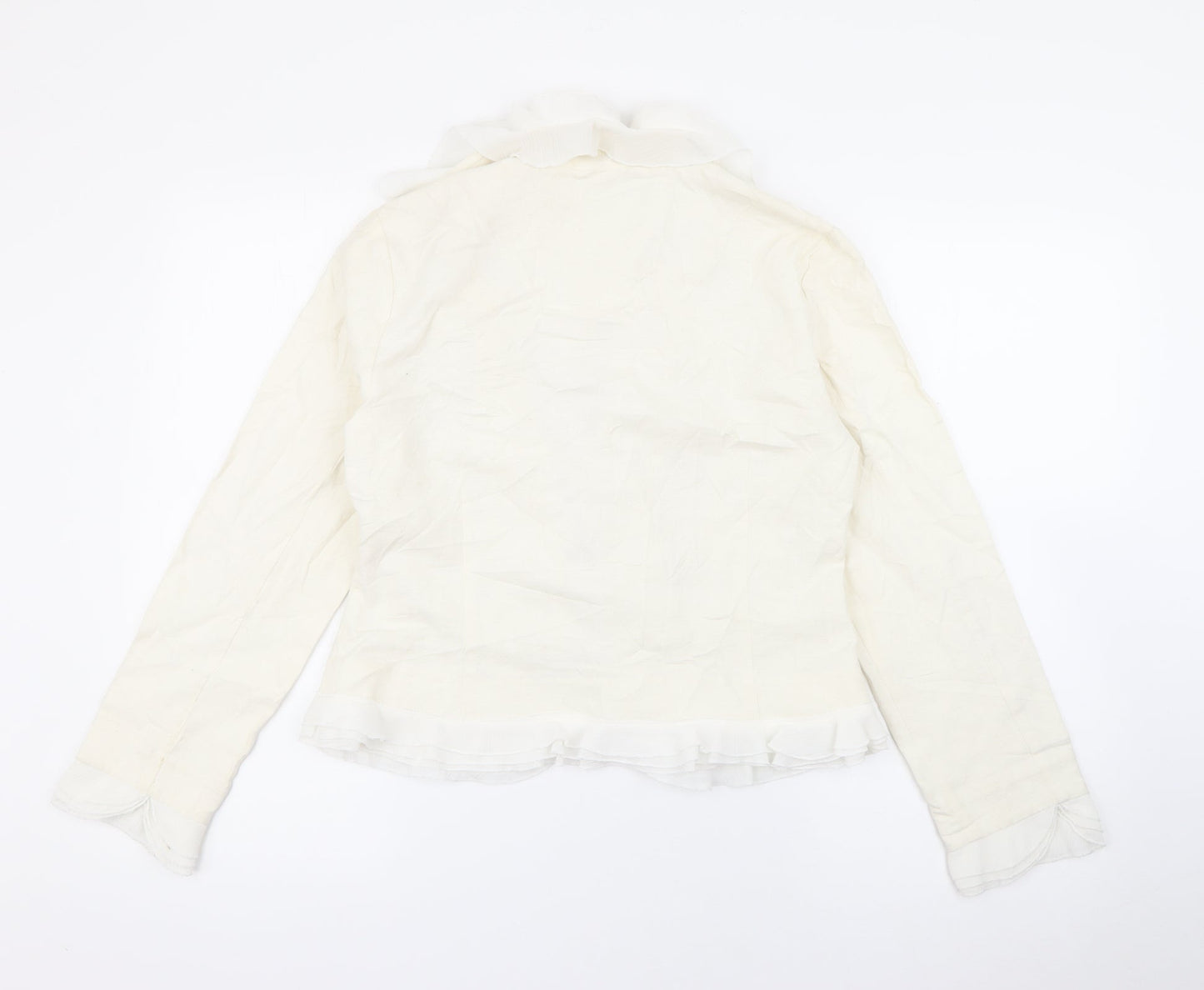 Silkland Womens Ivory   Jacket  Size 6  Hook & Eye