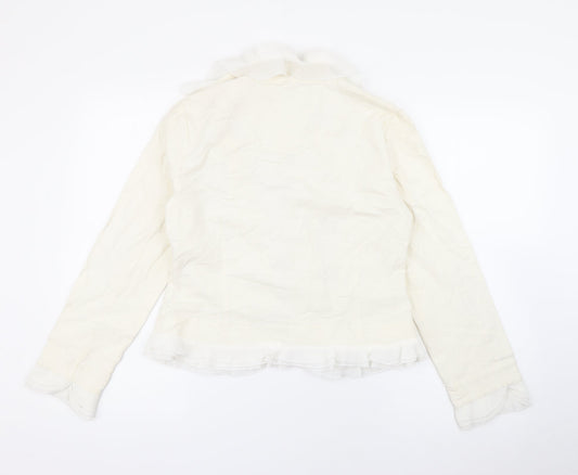 Silkland Womens Ivory   Jacket  Size 6  Hook & Eye