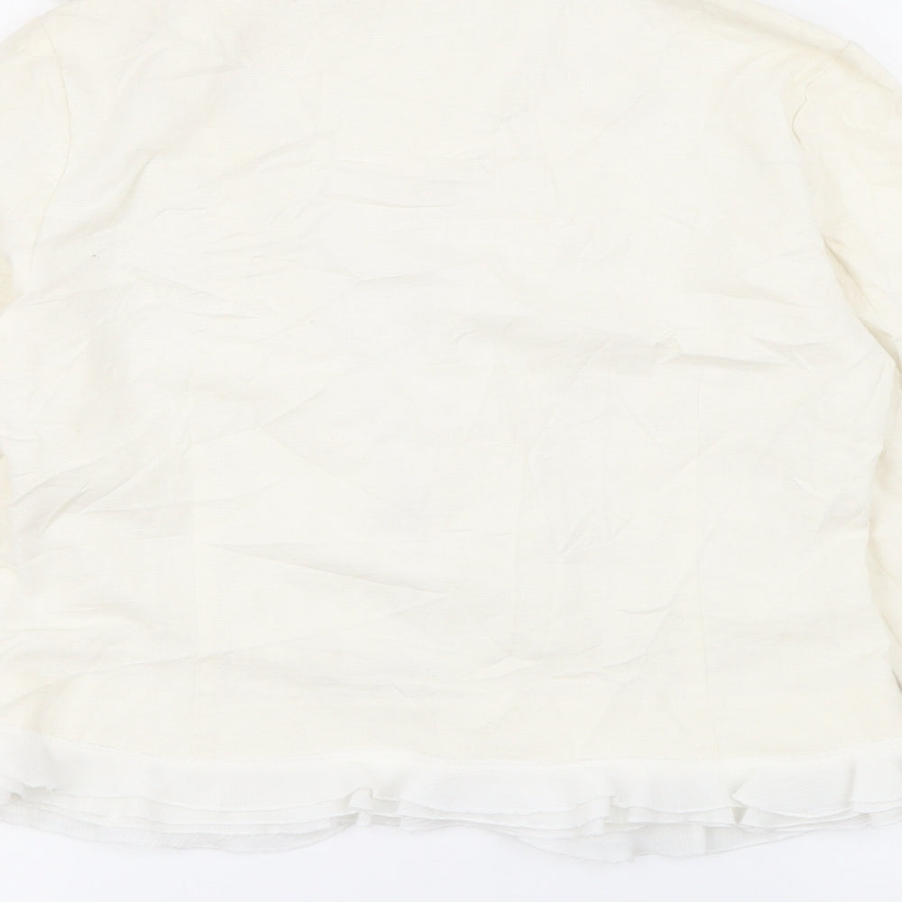 Silkland Womens Ivory   Jacket  Size 6  Hook & Eye
