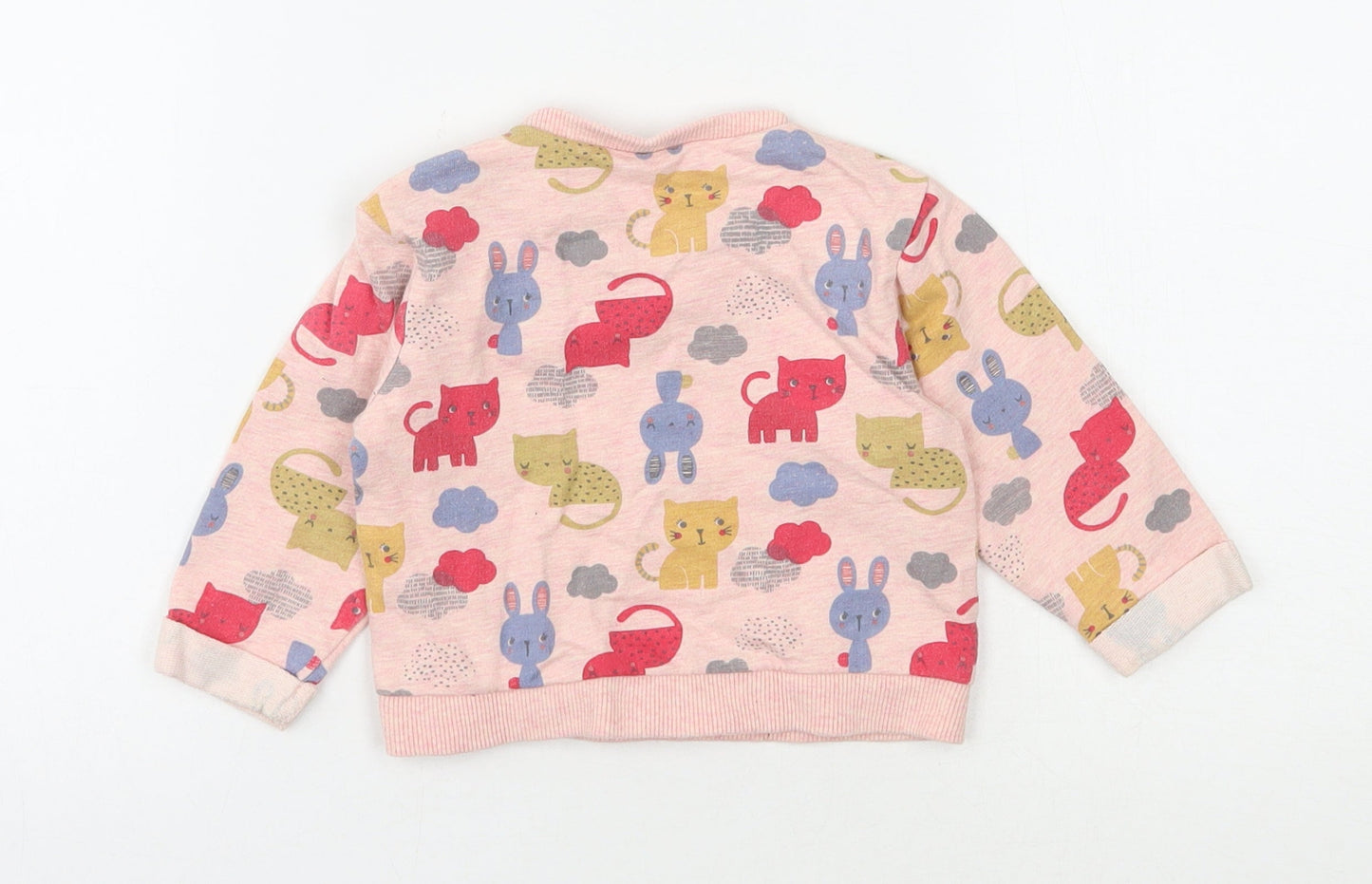 Nutmeg Girls Pink  100% Cotton Basic Casual Size 6-9 Months Round Neck Pullover