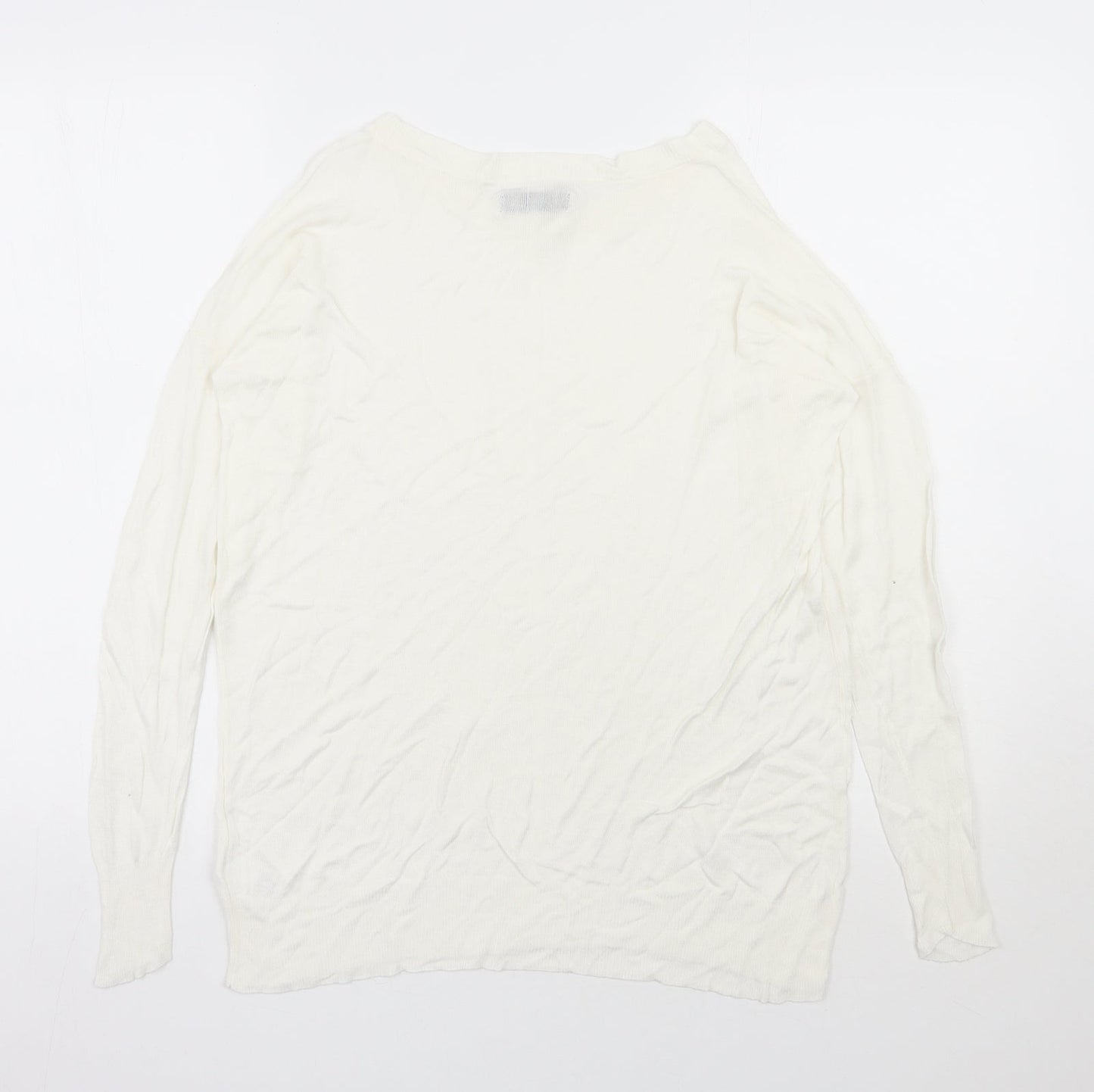 Bikbok Womens Ivory Round Neck  Viscose Pullover Jumper Size XS