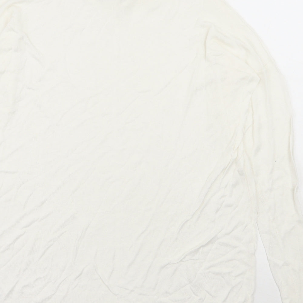 Bikbok Womens Ivory Round Neck  Viscose Pullover Jumper Size XS