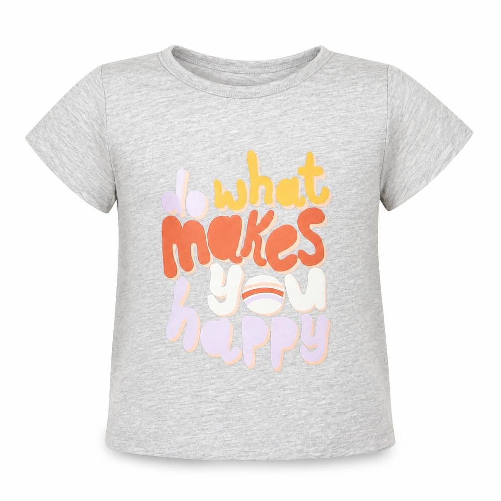 Primark Girls Grey  Cotton Basic T-Shirt Size 12-18 Months Round Neck Pullover