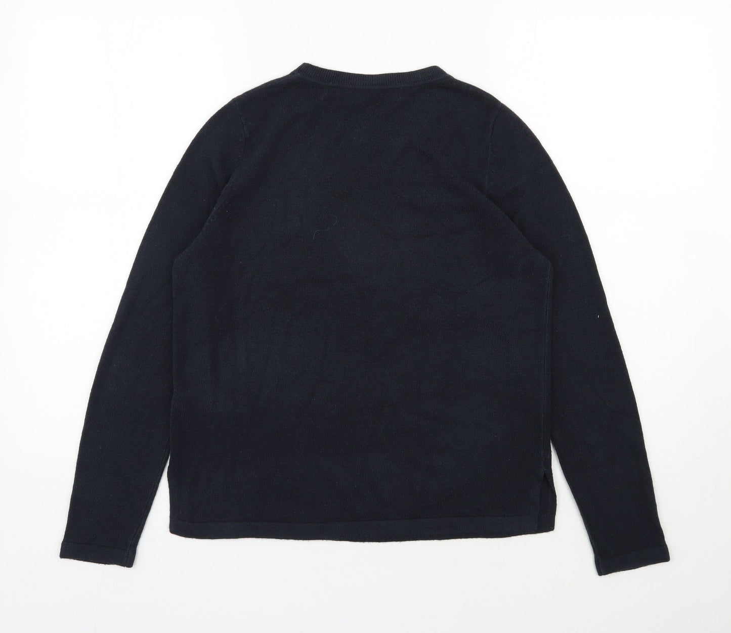 Marks and Spencer Womens Blue Round Neck  Acrylic Pullover Jumper Size 12