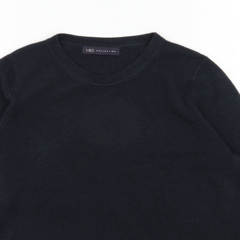 Marks and Spencer Womens Blue Round Neck  Acrylic Pullover Jumper Size 12