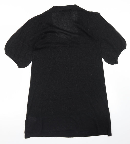 Nouveau Luxe Womens Black Scoop Neck  Viscose Tunic Jumper Size 12