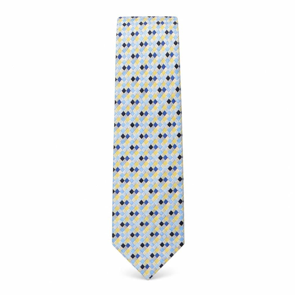 Soprano Mens Multicoloured Geometric Silk Pointed Tie One Size