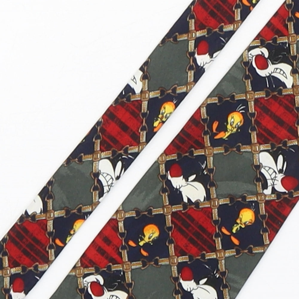 BHS Mens Multicoloured Geometric Polyester Pointed Tie One Size - Tweety Bird