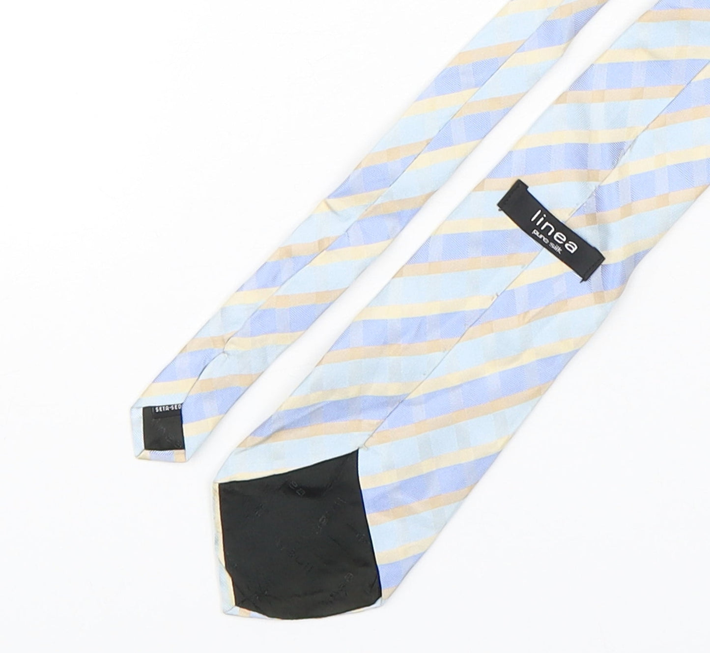 Linea  Mens Multicoloured Striped Silk Pointed Tie One Size