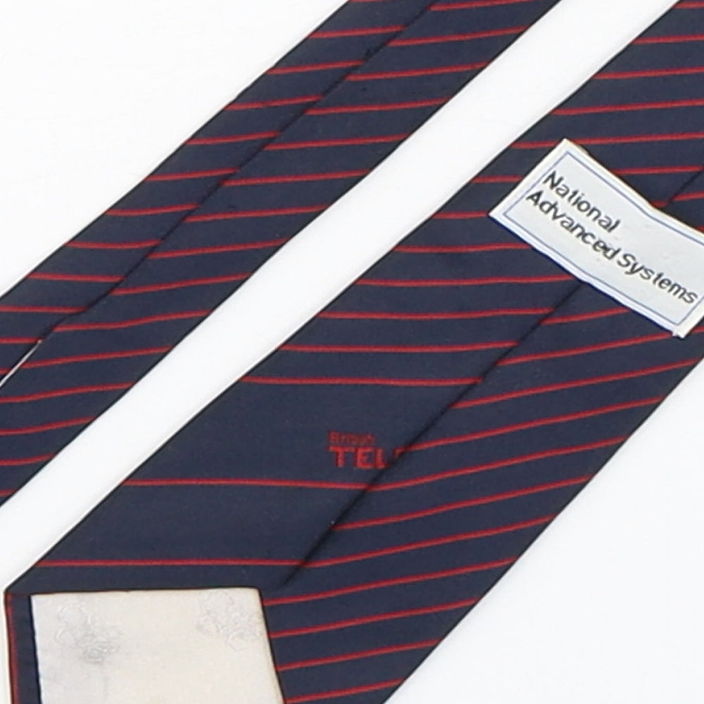 National Advanced Systems  Mens Multicoloured Striped Polyester Pointed Tie One Size