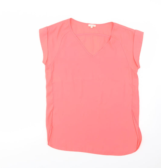 River Island Womens Pink  Polyester Basic Blouse Size 8 V-Neck