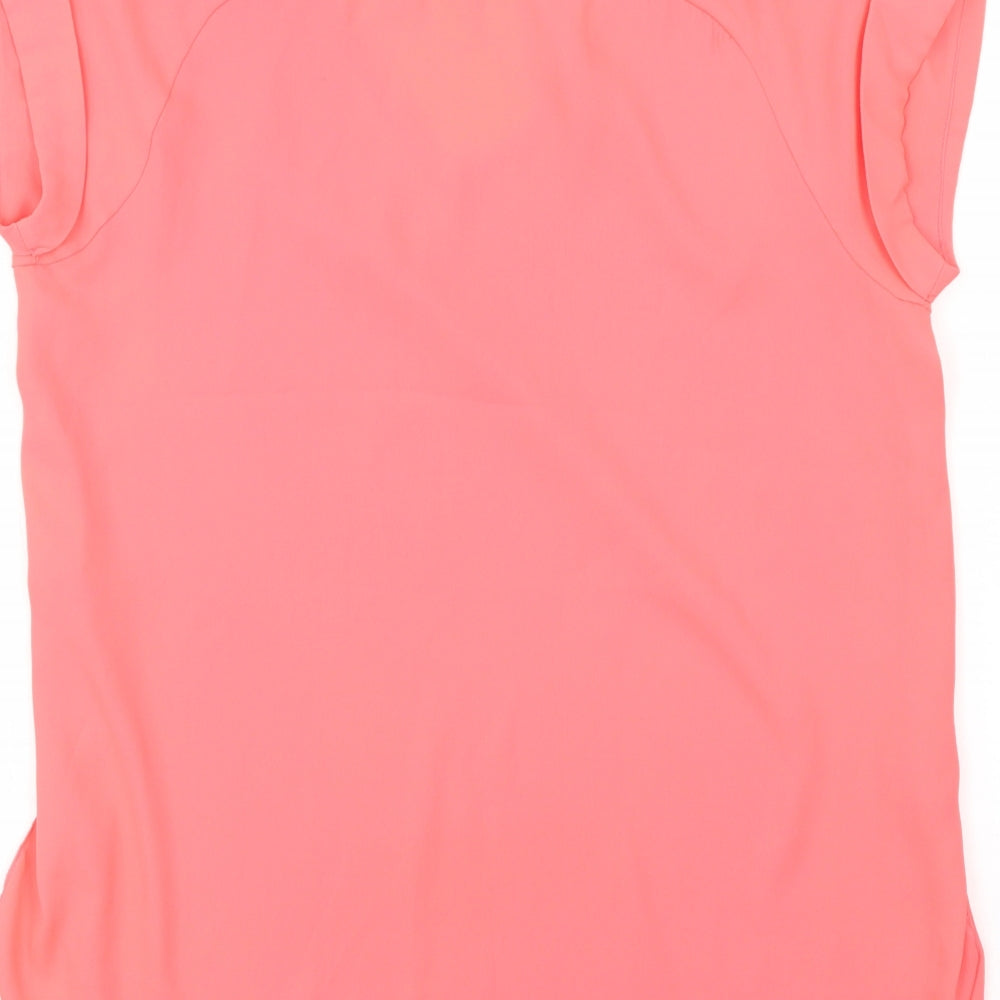 River Island Womens Pink  Polyester Basic Blouse Size 8 V-Neck