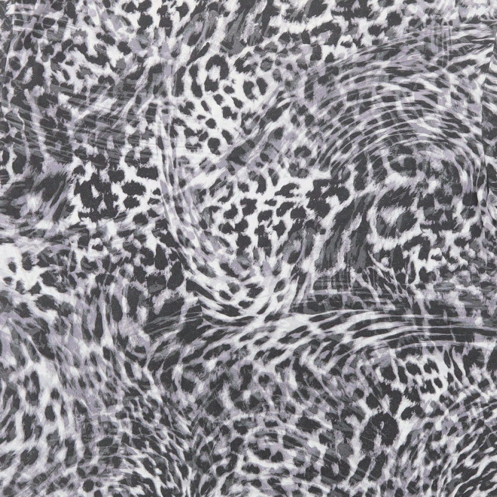 Gerry Weber Womens Grey Animal Print Viscose Basic T-Shirt Size 14 Scoop Neck