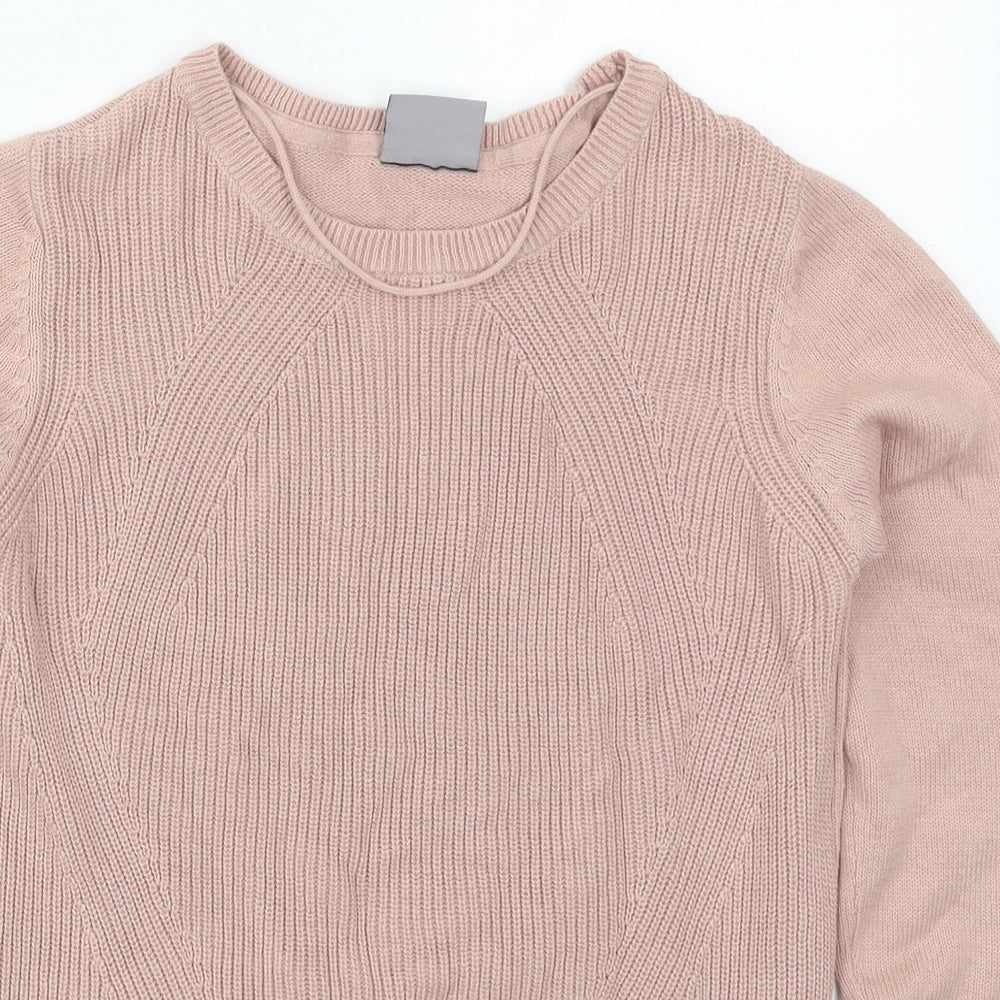 VERO MODA Womens Pink Crew Neck  Acrylic Pullover Jumper Size XS