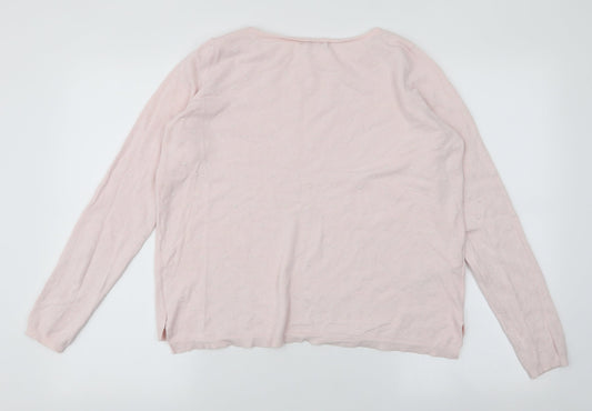 Mango Womens Pink Round Neck  Viscose Pullover Jumper Size S