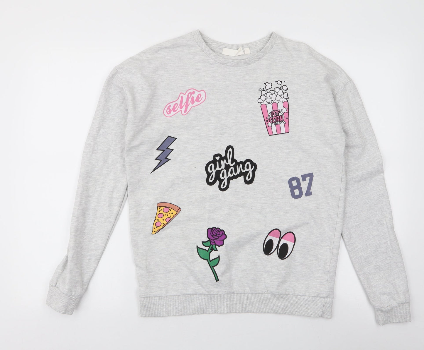 Tammy Girl Girls Grey  Cotton Pullover Sweatshirt Size 14-15 Years  Pullover