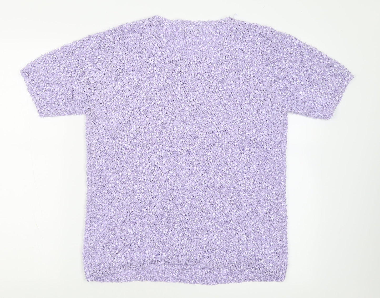 Casamia Womens Purple Collared  Acrylic Pullover Jumper Size S