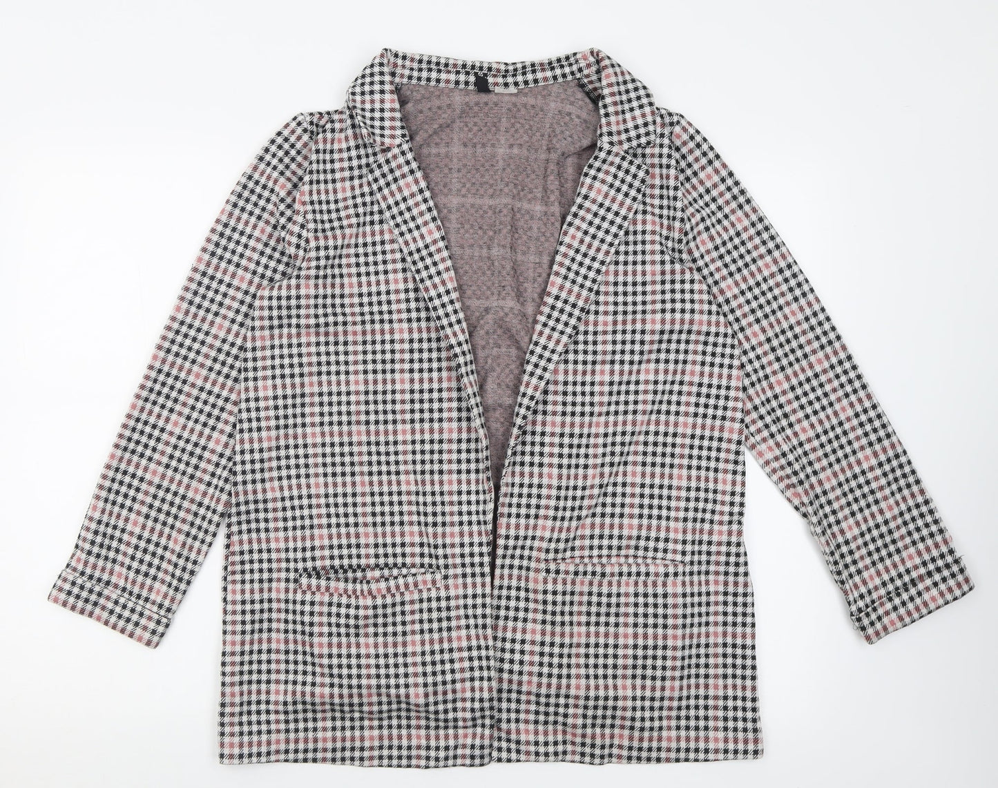 h^m Womens Grey Plaid  Jacket Blazer Size S