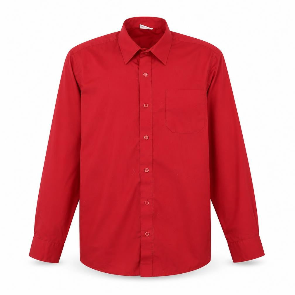 Banner Boys Red  Polyacrylate Fibre Basic Button-Up Size L Collared Button