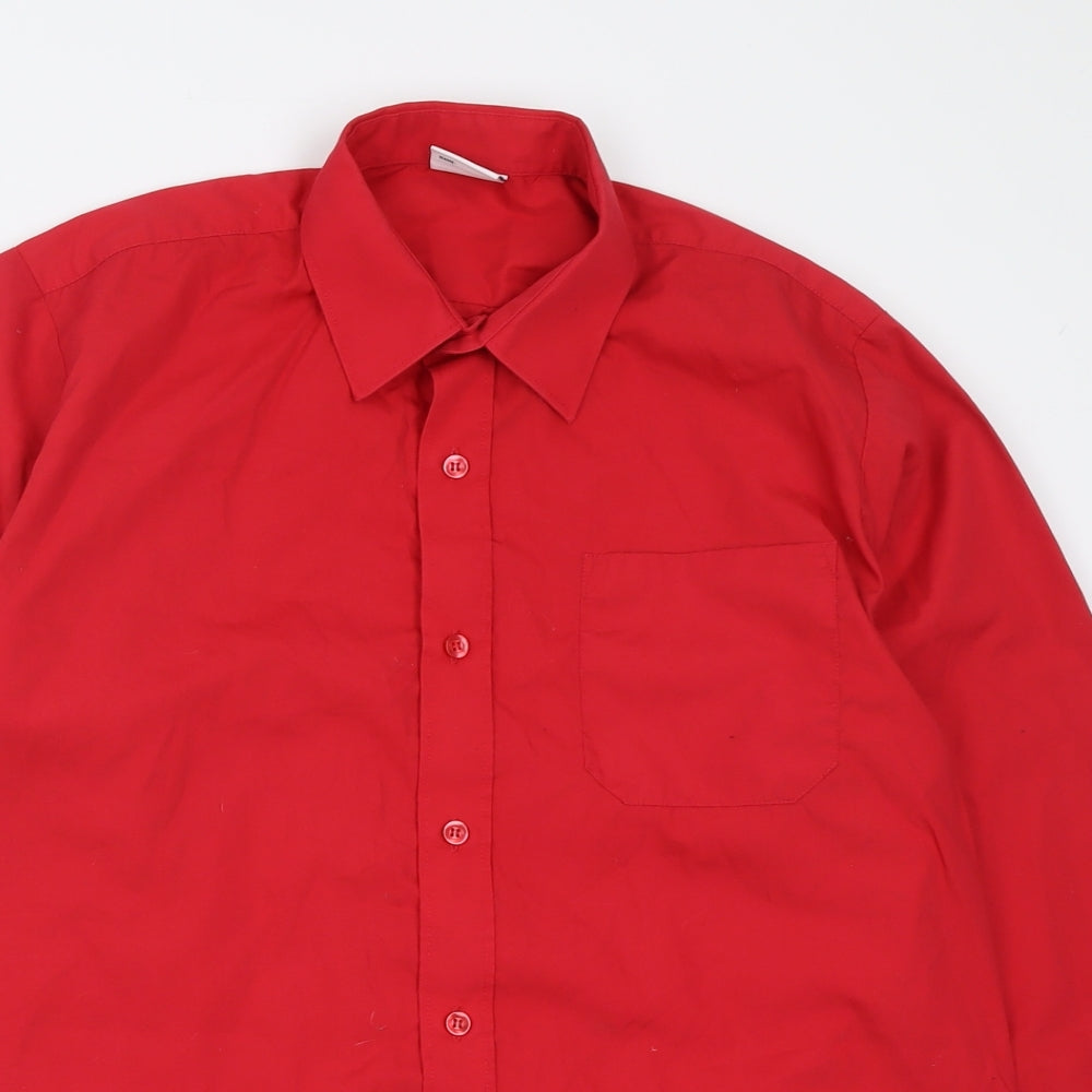 Banner Boys Red  Polyacrylate Fibre Basic Button-Up Size L Collared Button