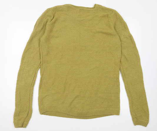 EWM Womens Green Crew Neck  Acrylic Pullover Jumper Size 18