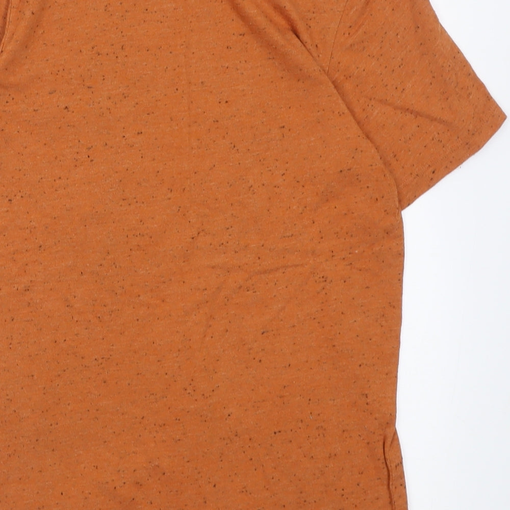 F&F Boys Orange  Polyester Basic T-Shirt Size 11 Years Crew Neck Pullover - Flecked