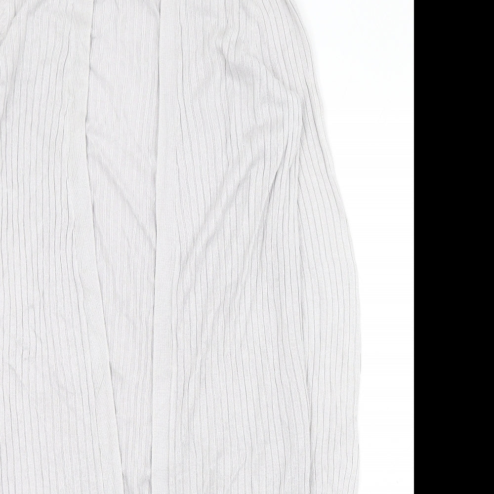 Oasis Womens Grey Square Neck  Viscose Cardigan Jumper Size XS