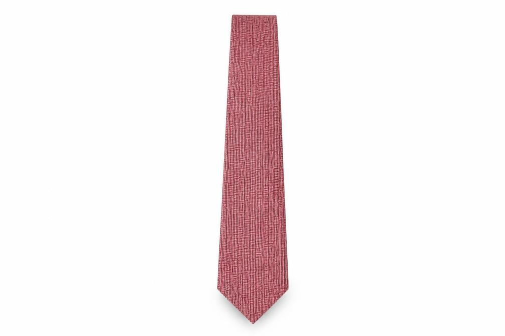 Valeria Boldi Mens Red Geometric Polyester Pointed Tie One Size