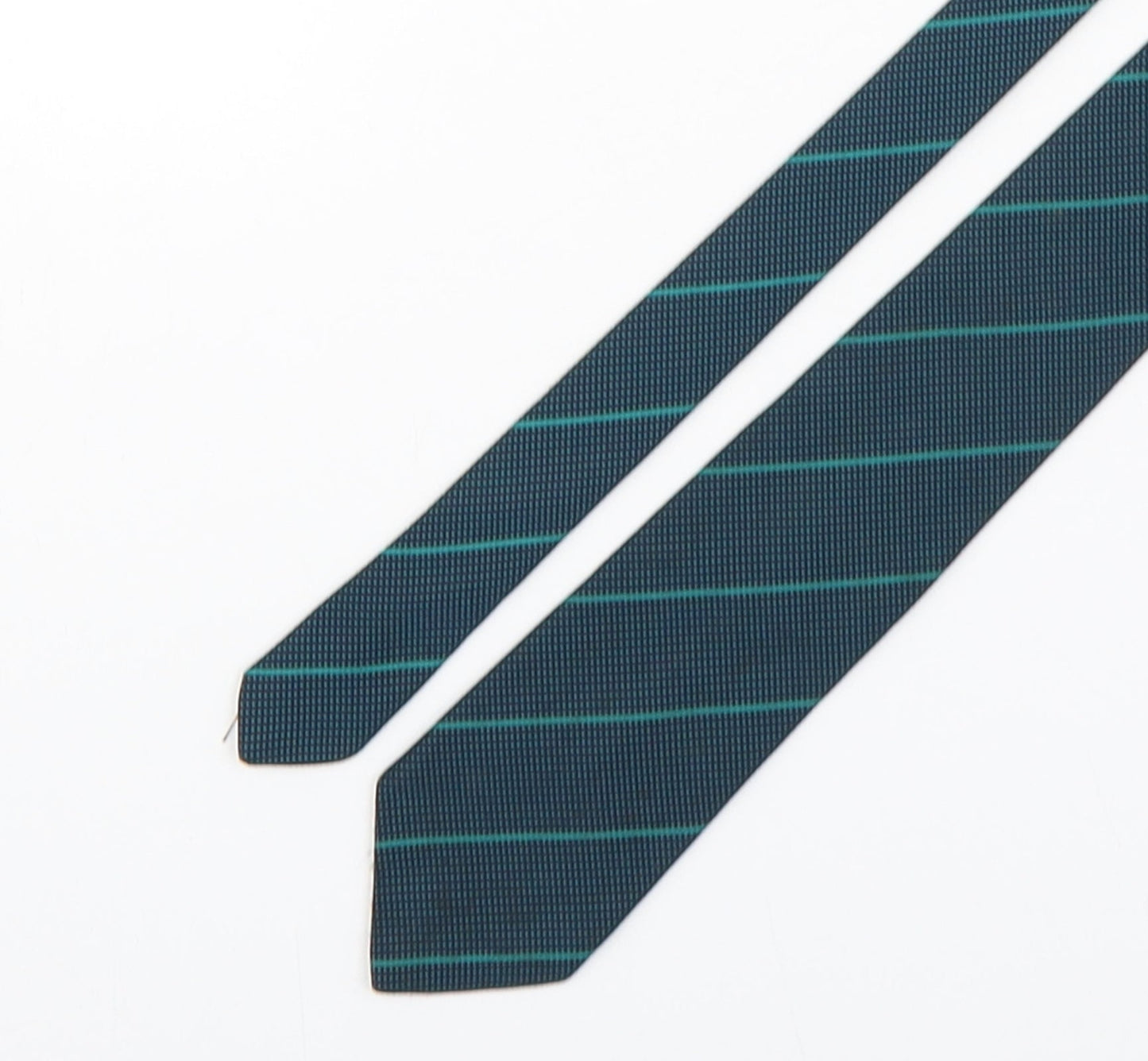 Paul John  Mens Green Geometric Polyester Pointed Tie One Size