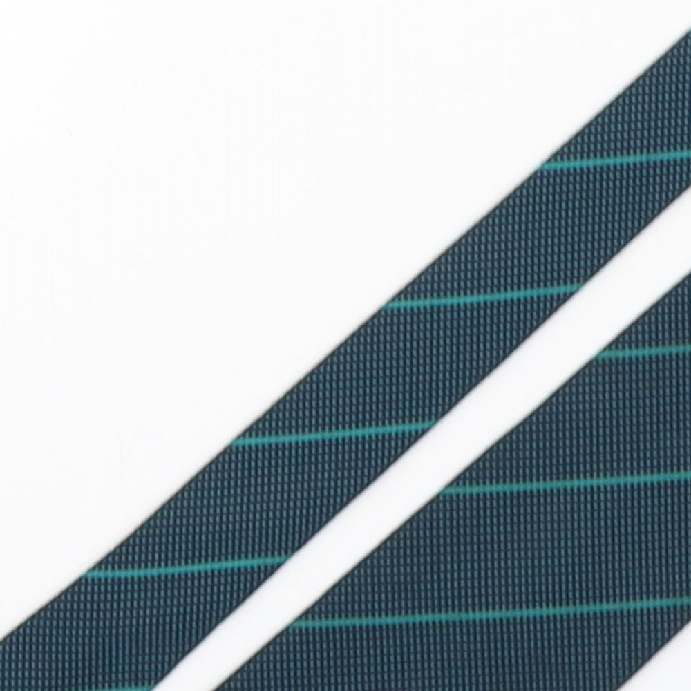 Paul John  Mens Green Geometric Polyester Pointed Tie One Size