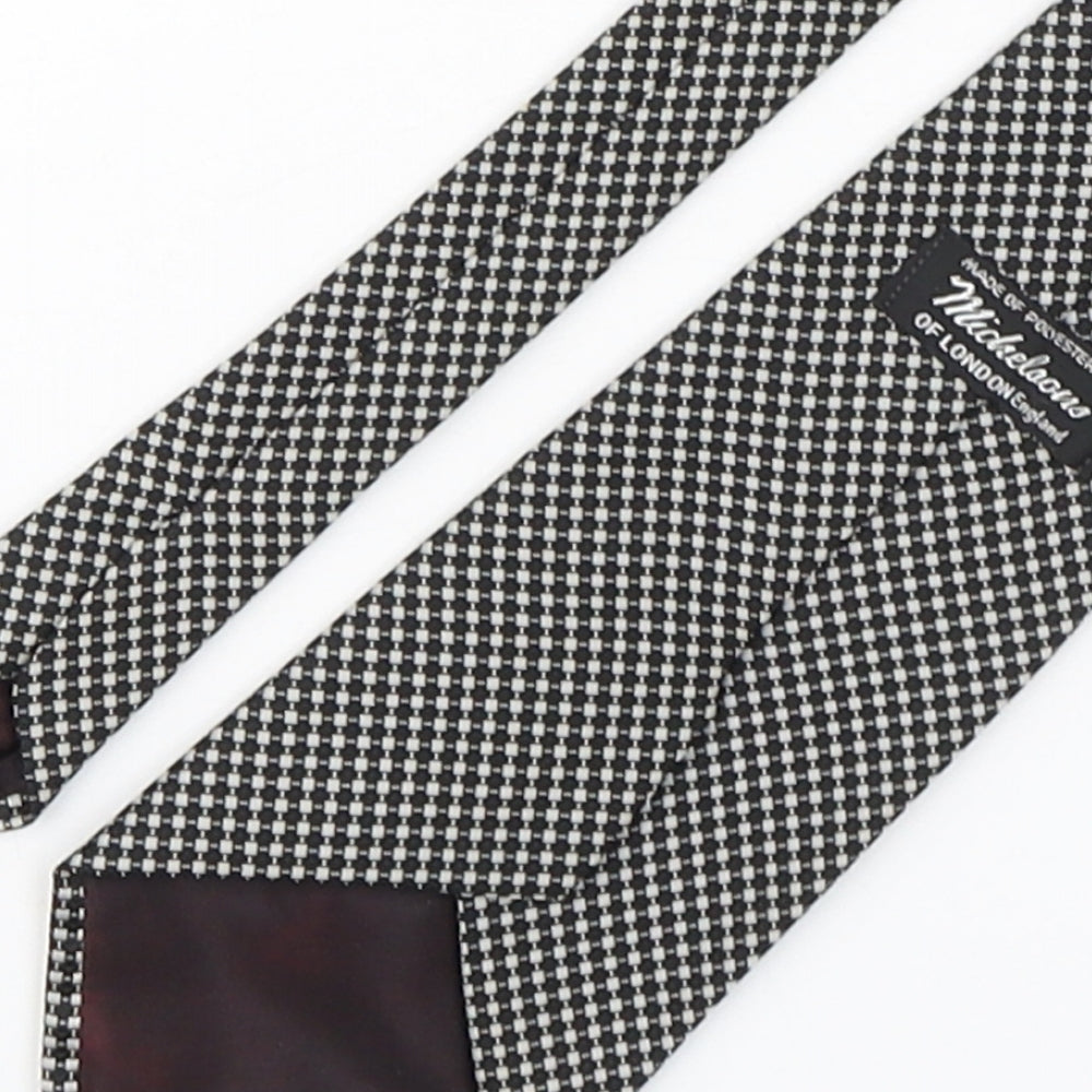 Michelsons of london  Mens Multicoloured Plaids & Checks Polyester Pointed Tie One Size