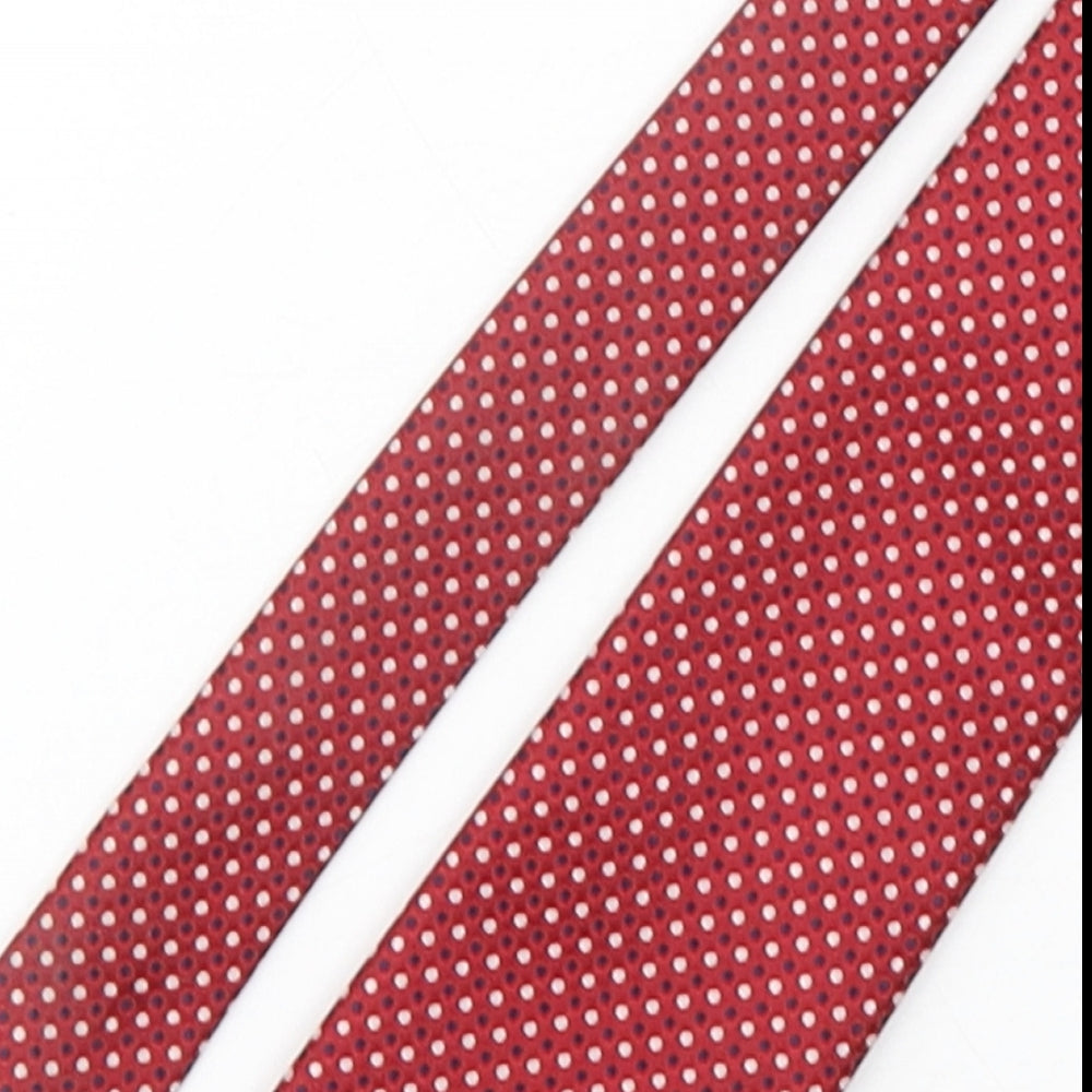 Marks and Spencer Mens Pink Polka Dot Polyester Pointed Tie One Size