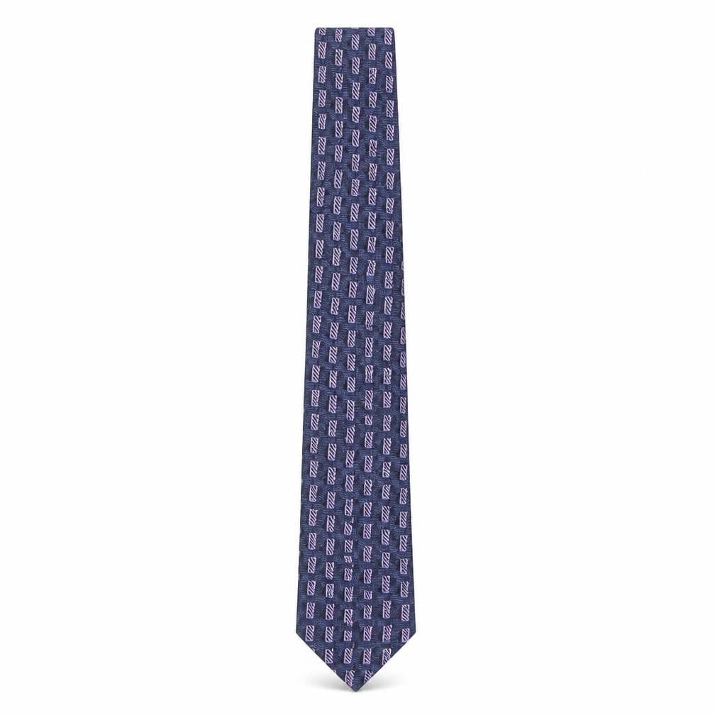 StMichael Mens Purple Geometric Silk Pointed Tie One Size