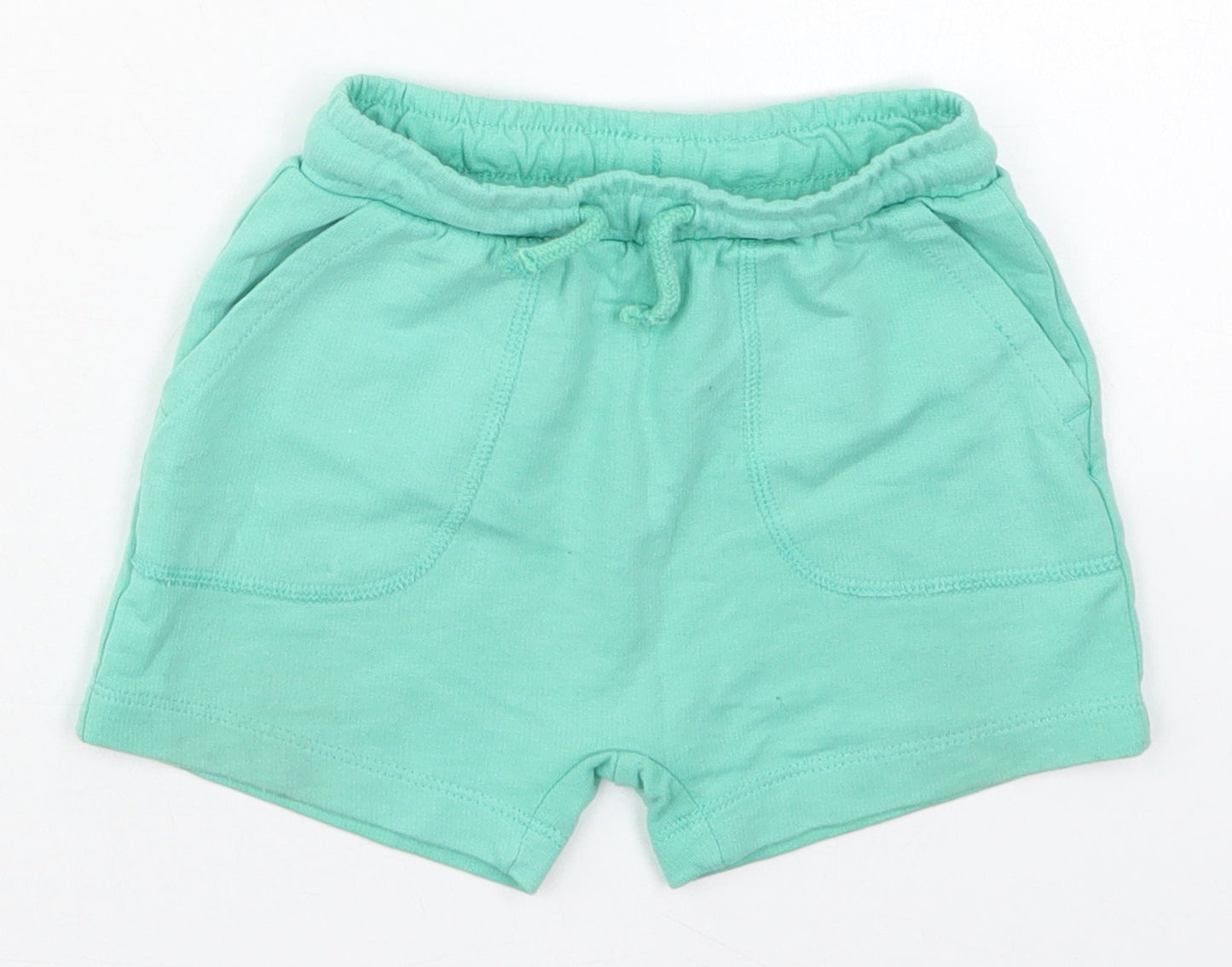 Matalan Boys Green  Cotton Sweatpants Trousers Size 12-18 Months  Drawstring - Sweat Shorts