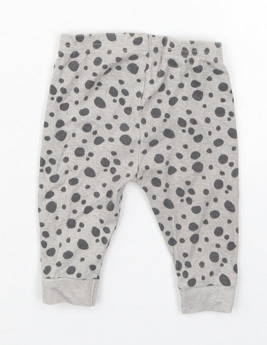 Geprge Girls Grey Animal Print Cotton Capri Leggings Size 3-6 Months