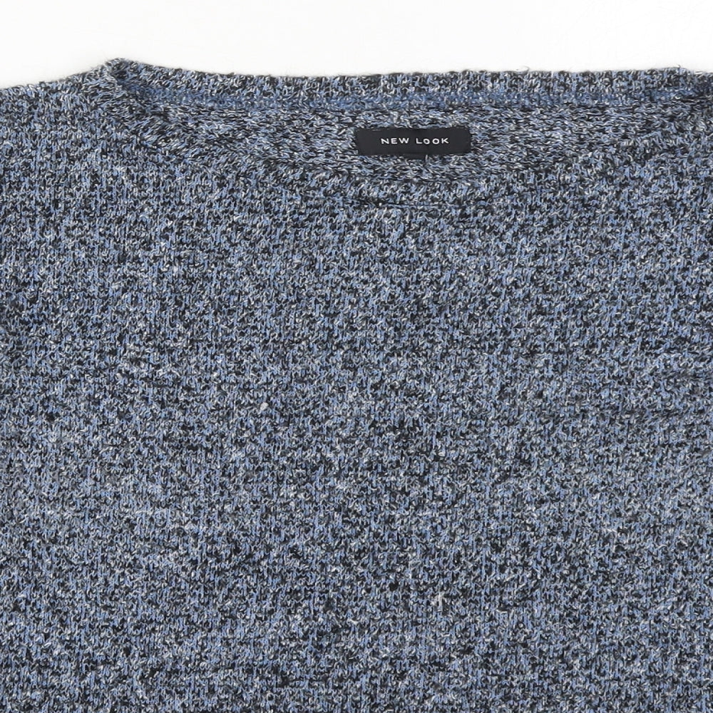 New Look Womens Blue Round Neck  Polyester Pullover Jumper Size 10